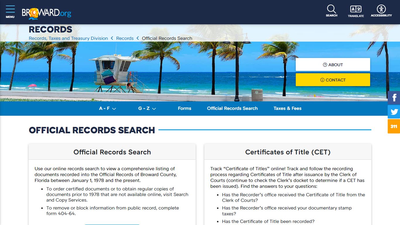 Records Official Records Search - Broward County, Florida